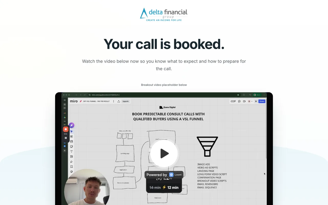 Confirmation page preview